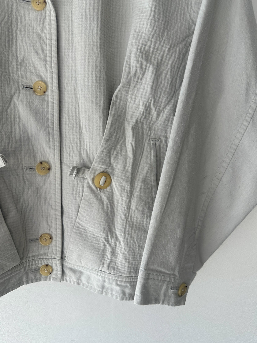 ISSEY MIYAKE - 1980s TEXTURED COTTON BOMBER JACKET
