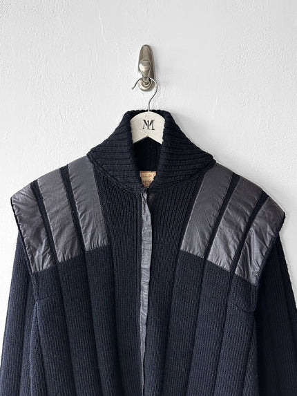 J.C. DE CASTELBAJAC X ICEBERG - late 1970s ZIPPED KNIT WITH COATED COTTON DETAILS