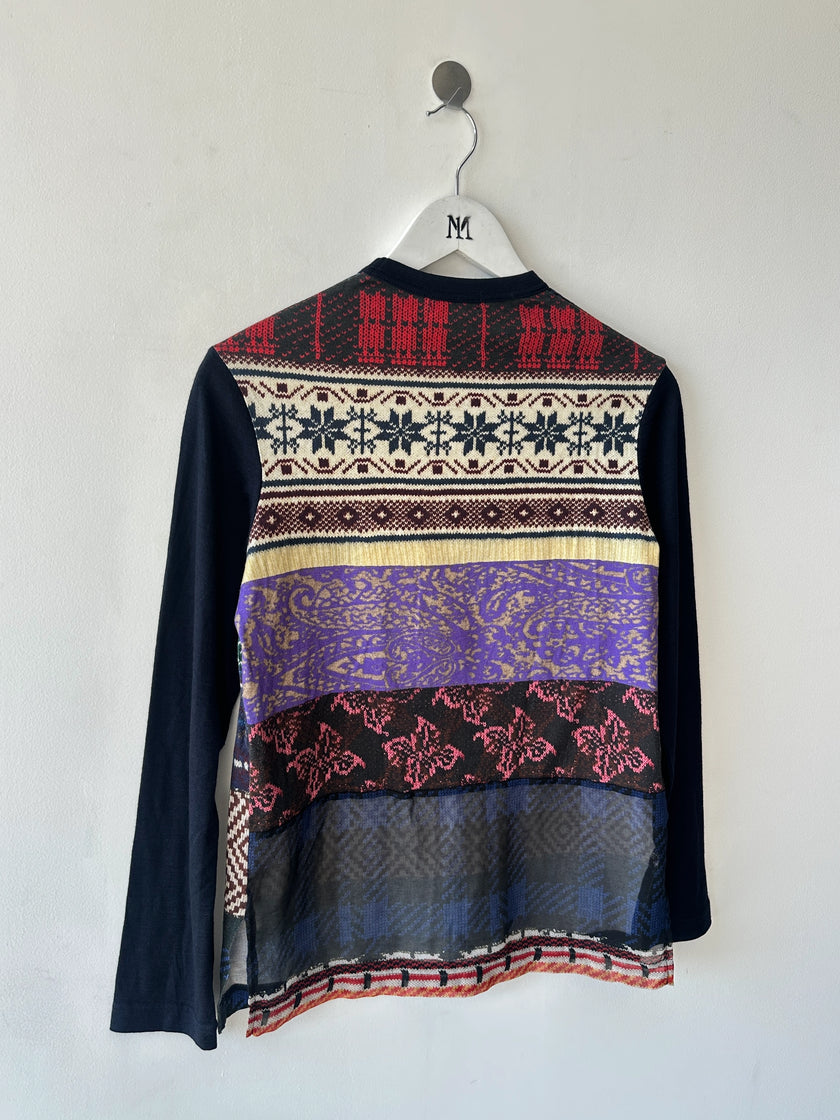 COMME DES GARÇONS - A/W 2017 LONG SLEEVE TOP WITH SHEER PANEL AT BACK HEM