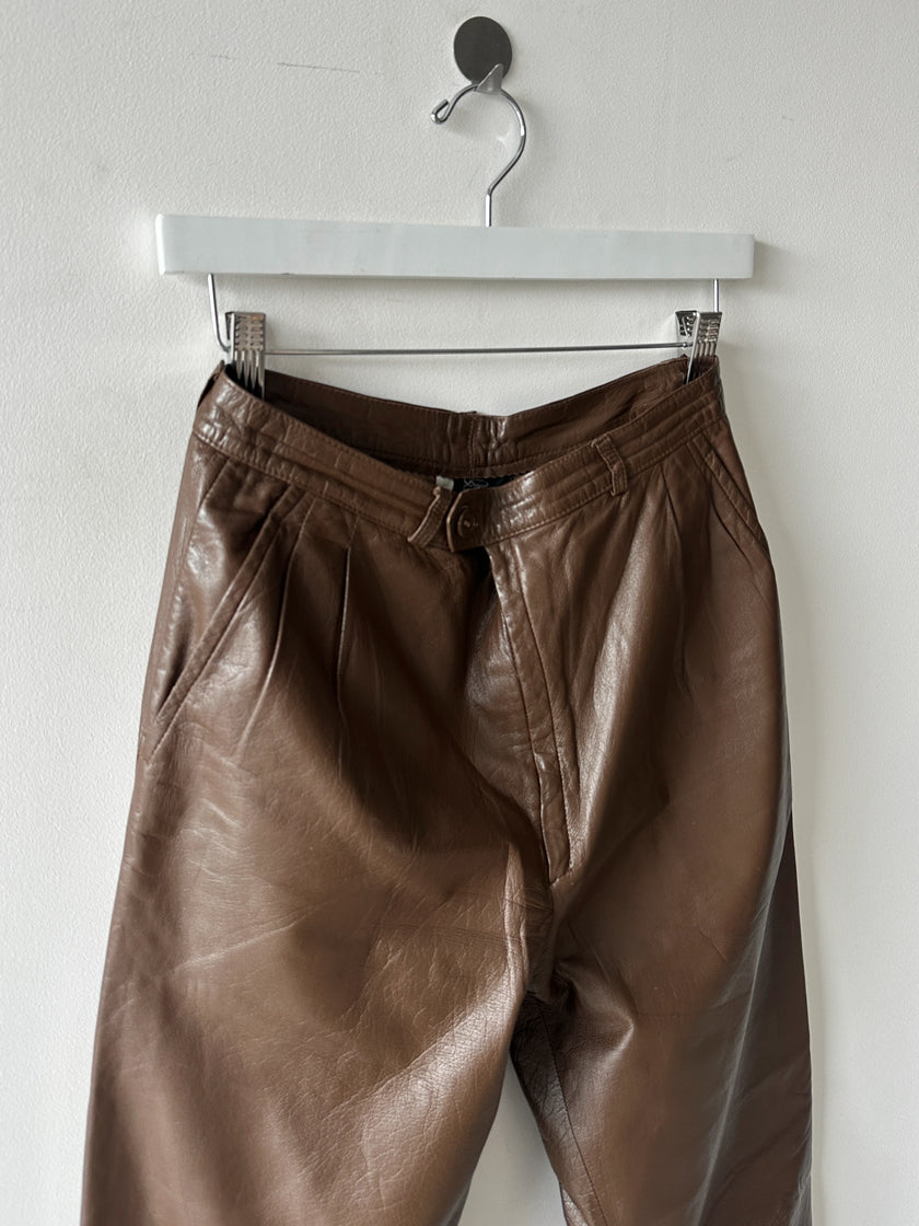 1980s BALLOON FIT LEATHER TROUSERS