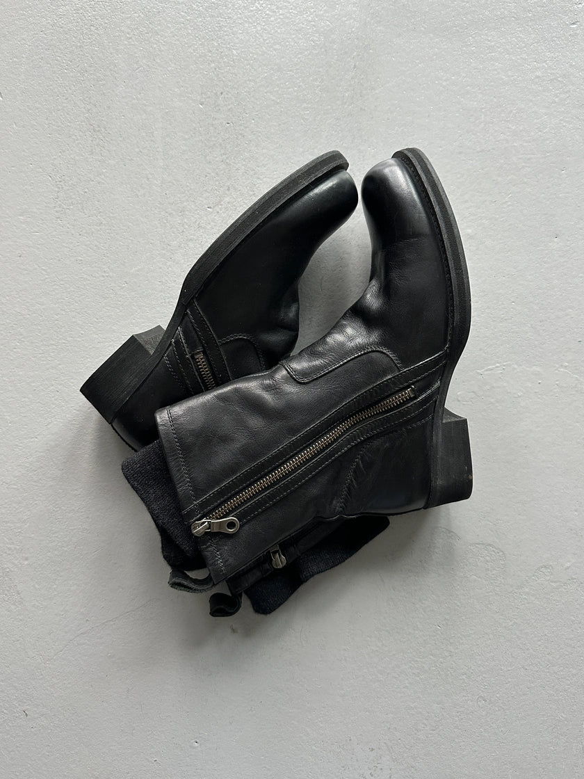 YOHJI YAMAMOTO Y's - 1990s MID CALF LEATHER BOOTS