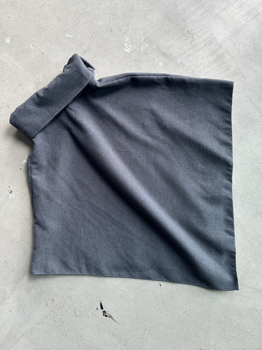1990s WOOL FUNNEL NECK PONCHO CAPE