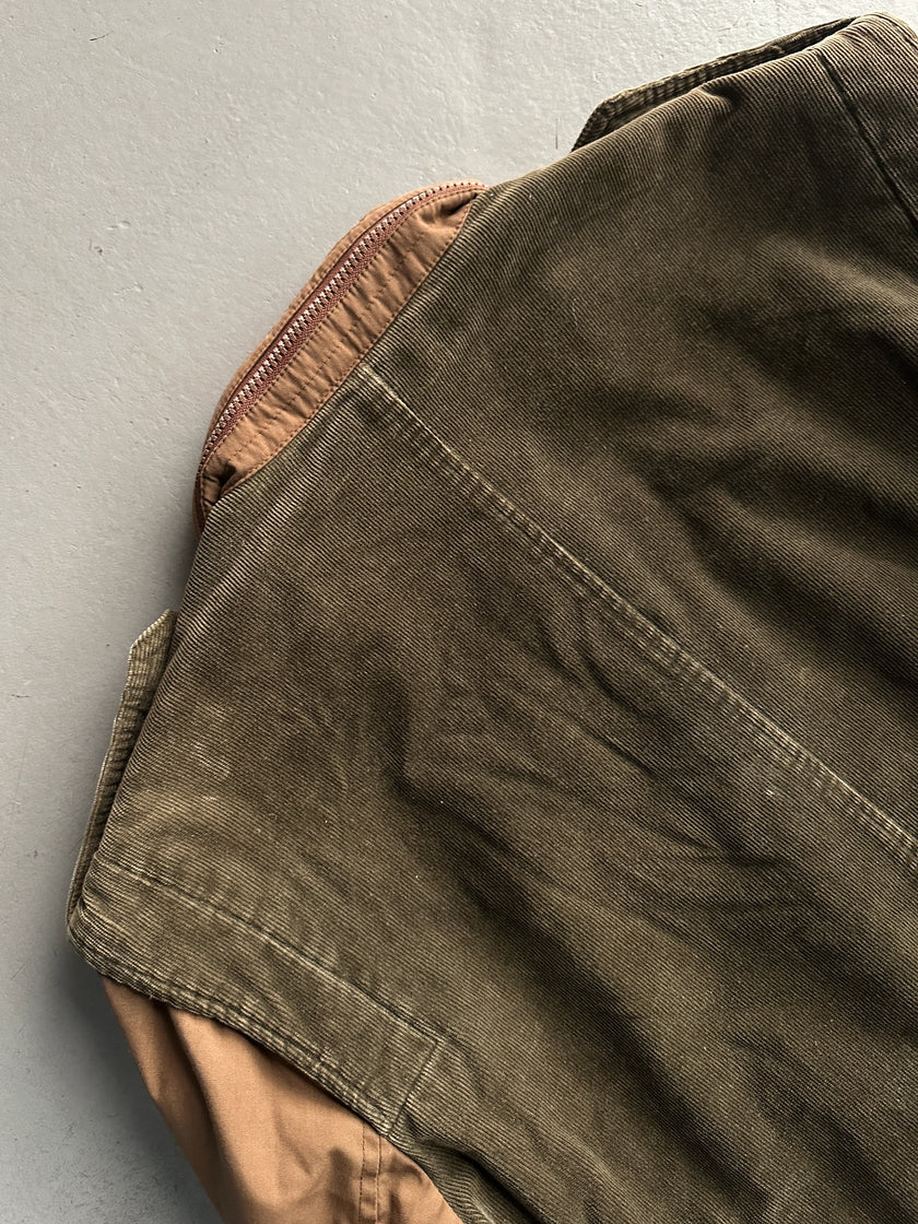 YVES SAINT LAURENT - 1980s CORDUROY JACKET WITH CONTRASTING SLEEVE