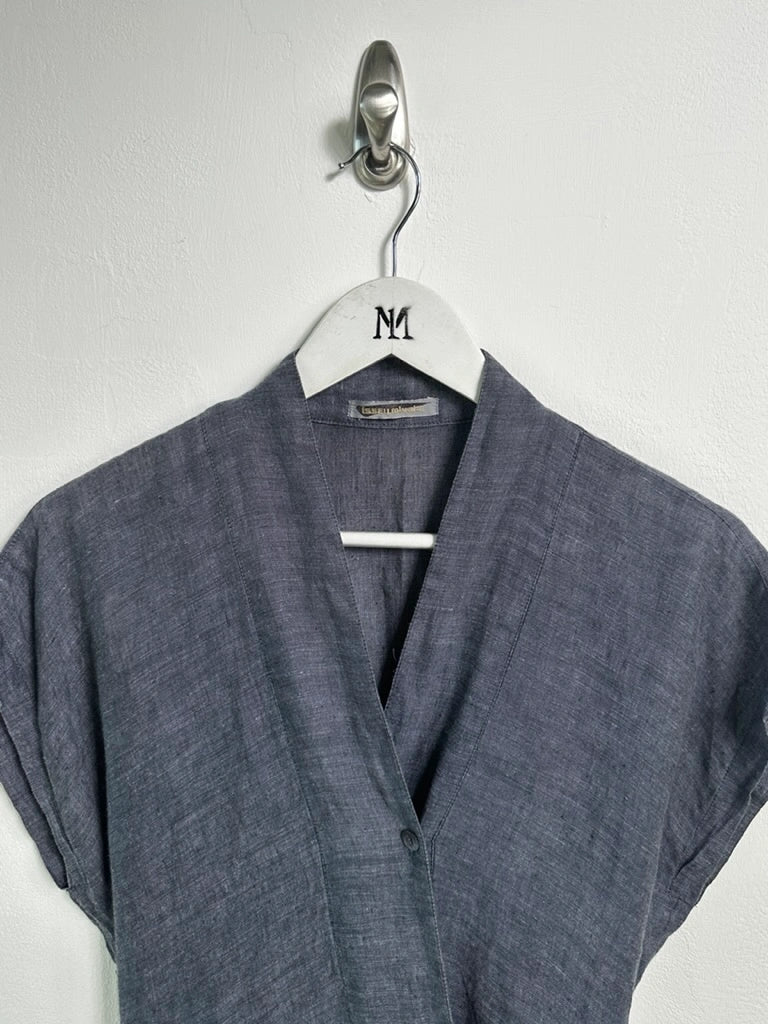 ISSEY MIYAKE - 1980s HEMP WRAP TOP WITH BACK WAIST