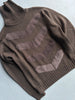 VERSACE - 2000s KNIT TURTLENECK TOP WITH CHEVRON BRUSHED LEATHER APPLIQUÉS