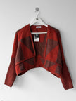 HIROKO KOSHINO  - 2000s OPEN FRONT CROP FIT KNIT CARDIGAN