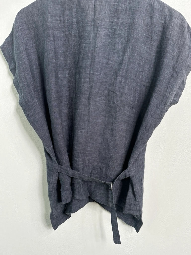ISSEY MIYAKE - 1980s HEMP WRAP TOP WITH BACK WAIST