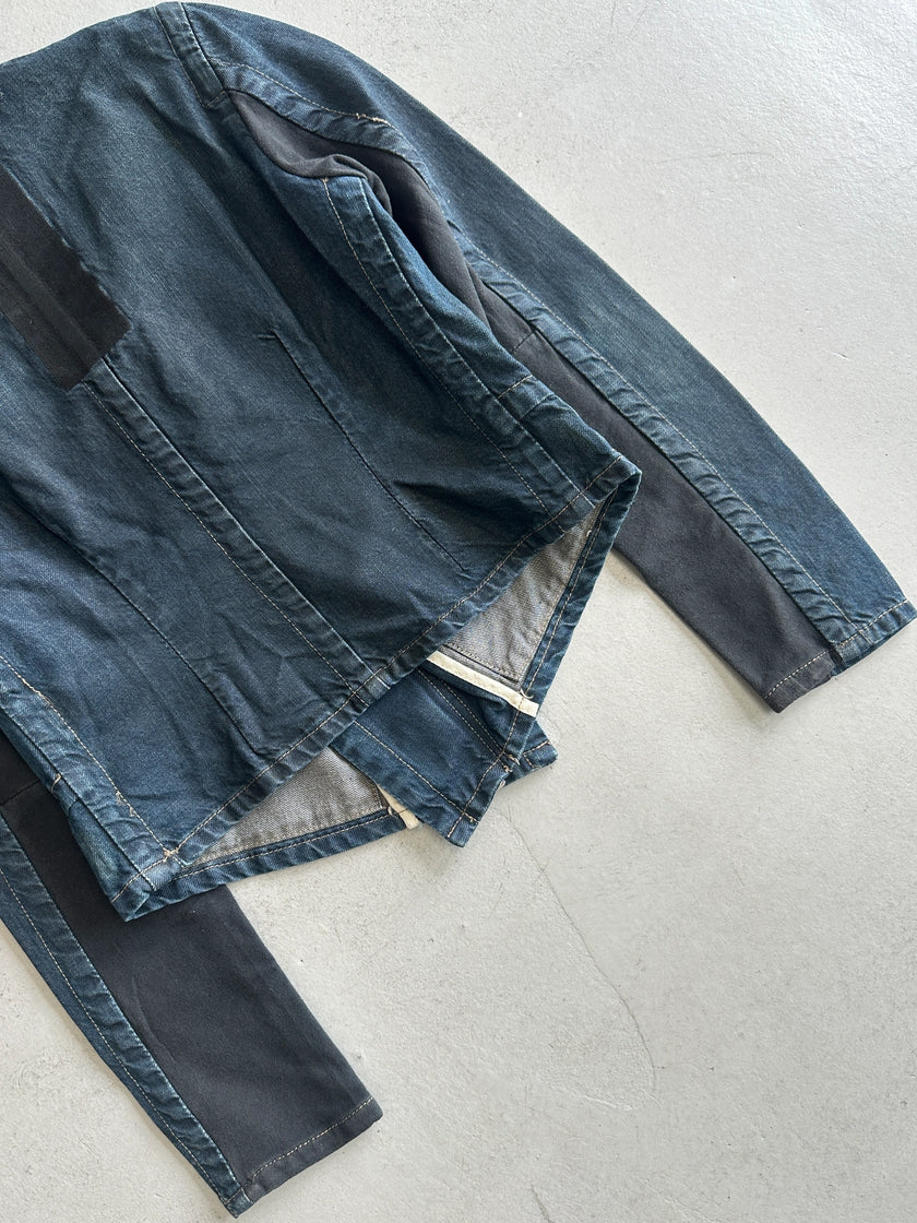 RICK OWENS SLAB - A/W 2003 SLIM FIT WAXED DENIM JACKET