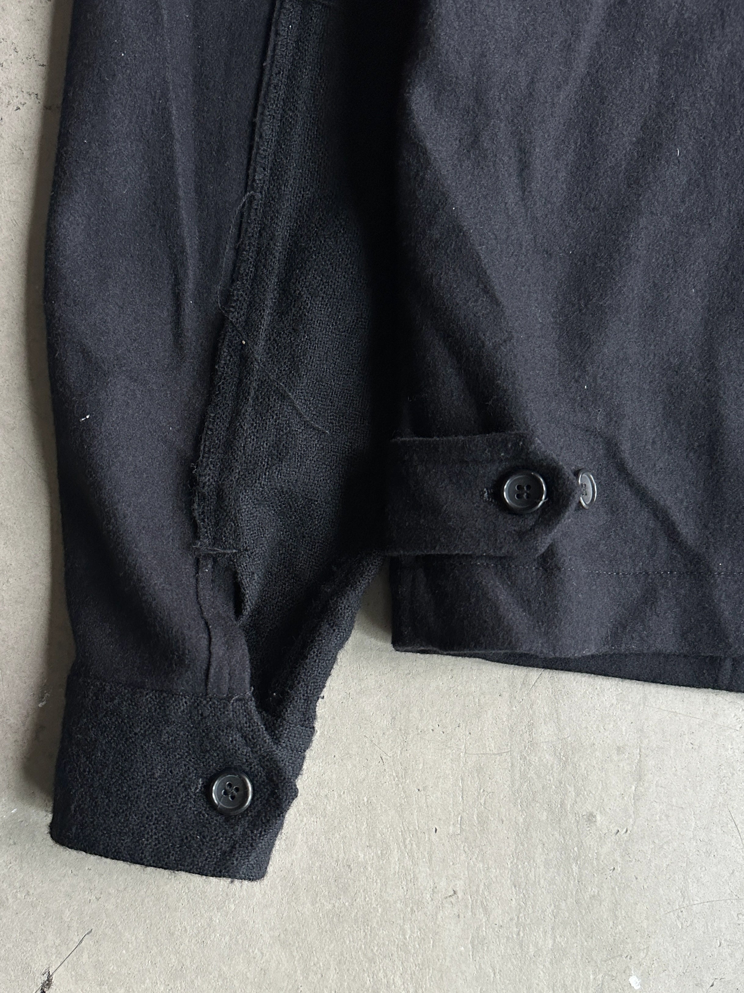 COMME DES GARÇONS - 1990s WOOL ZIPPED OVERSHIRT JACKET