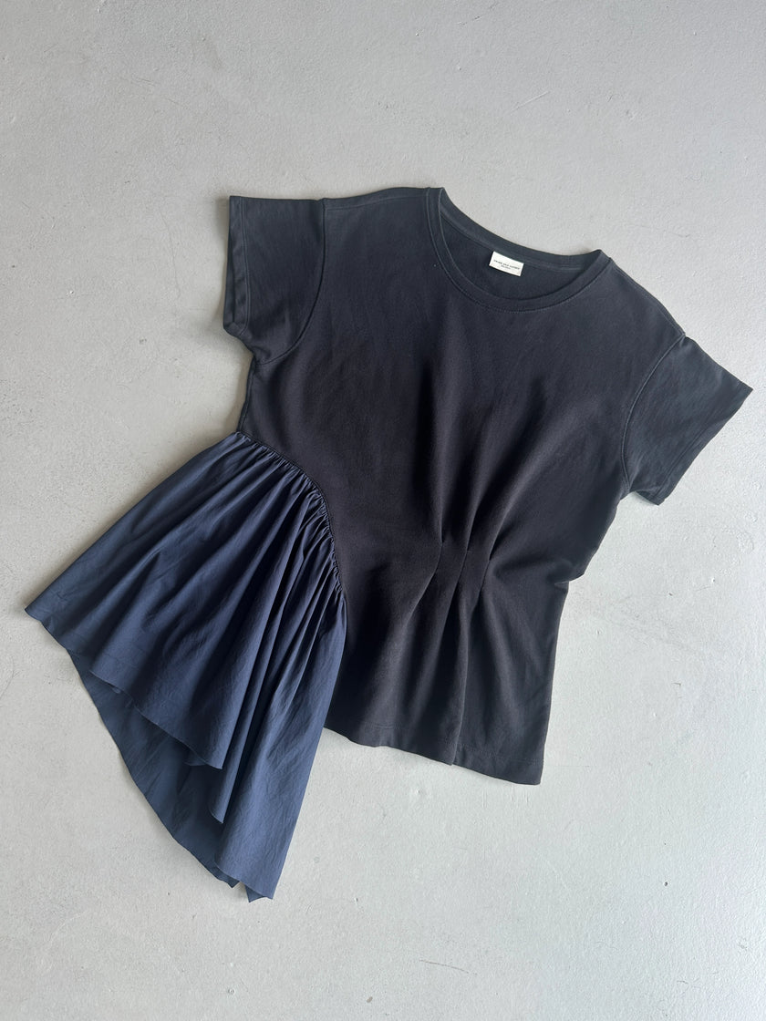 DRIES VAN NOTEN - 2000s T-SHIRT WITH DRAPING PANEL