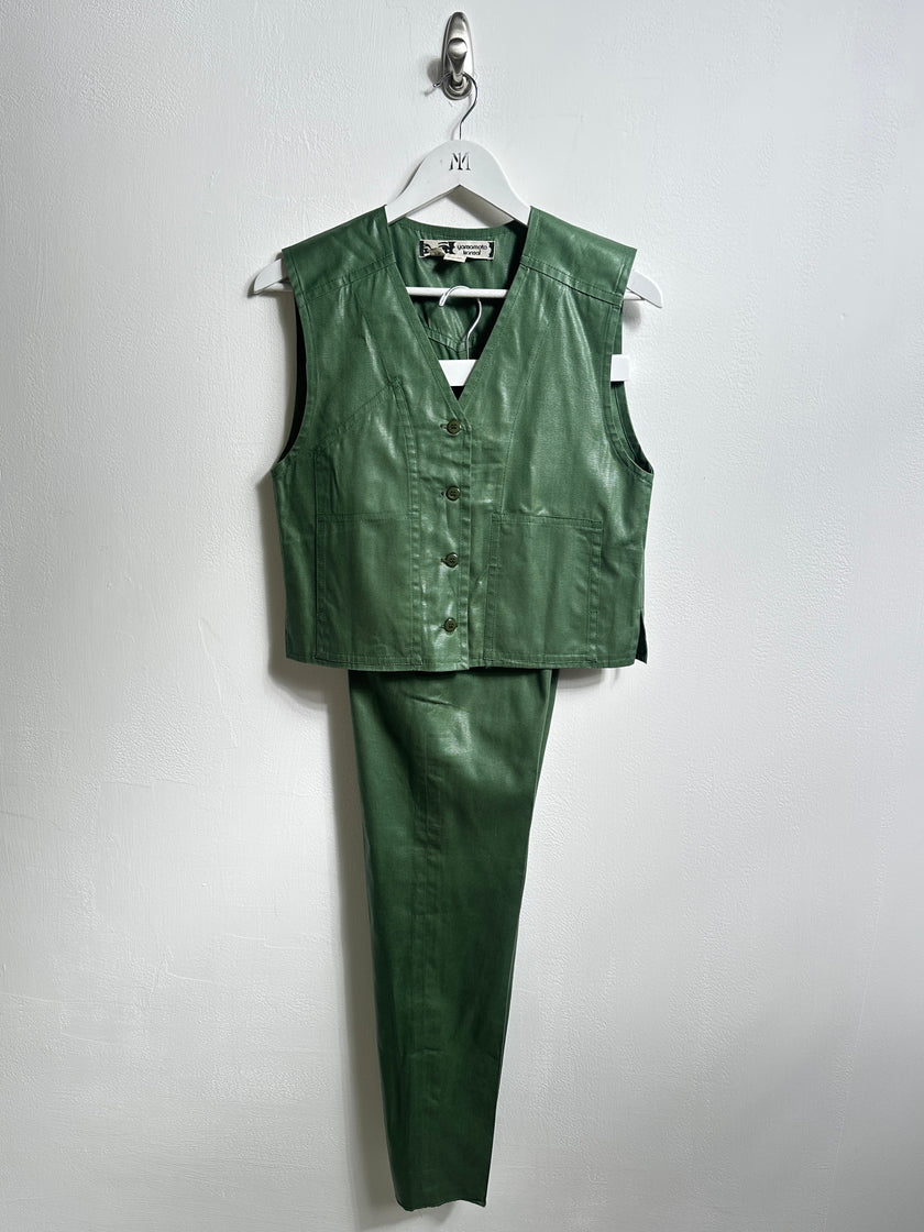 KANSAI YAMAMOTO - late 1970s TWO PIECE SET WITH WAISTCOAT AND HIGH WAIST TROUSERS
