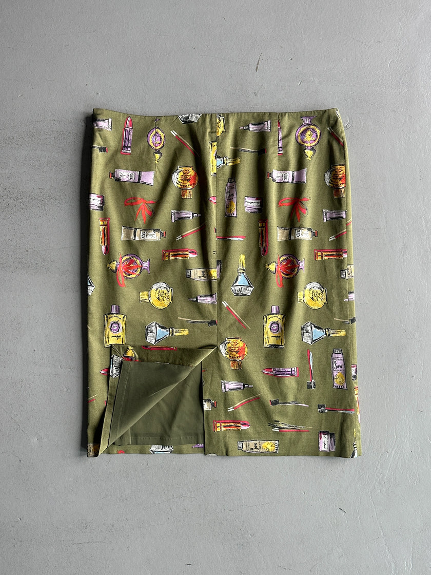 ICEBERG - 1990s COSMETICS PRINT SKIRT