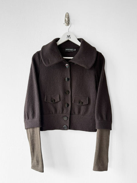 EMPORIO ARMANI - F/W 2015 WOOL JACKET WITH LAYERED SLEEVE