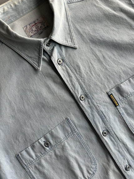 ARMANI JEANS - 1990s HALF SLEEVE DENIM SHIRT