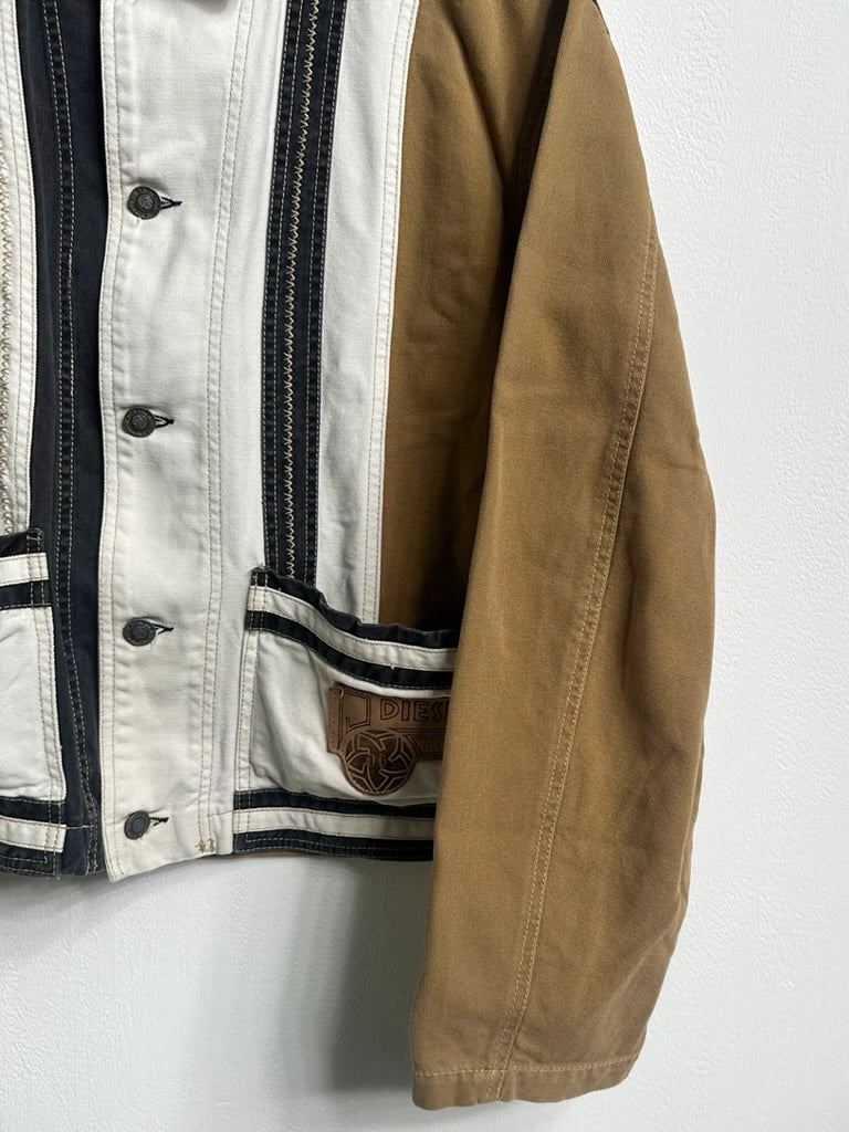 DIESEL - early 2000s CROP FIT JACKET WITH CONTRASTING STITCHING DETAILS