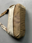 YOHJI YAMAMOTO Y'SACCS - 1990s RECTANGULAR MESSENGER BAG WITH DISTRESSED LEATHER FRONT PANEL