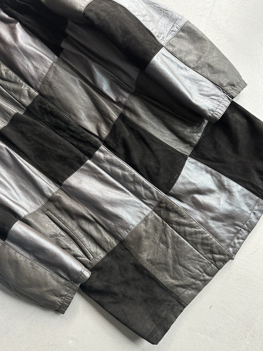 LA MATTA - 1980s PATCHWORK LEATHER AND SUEDE JACKET