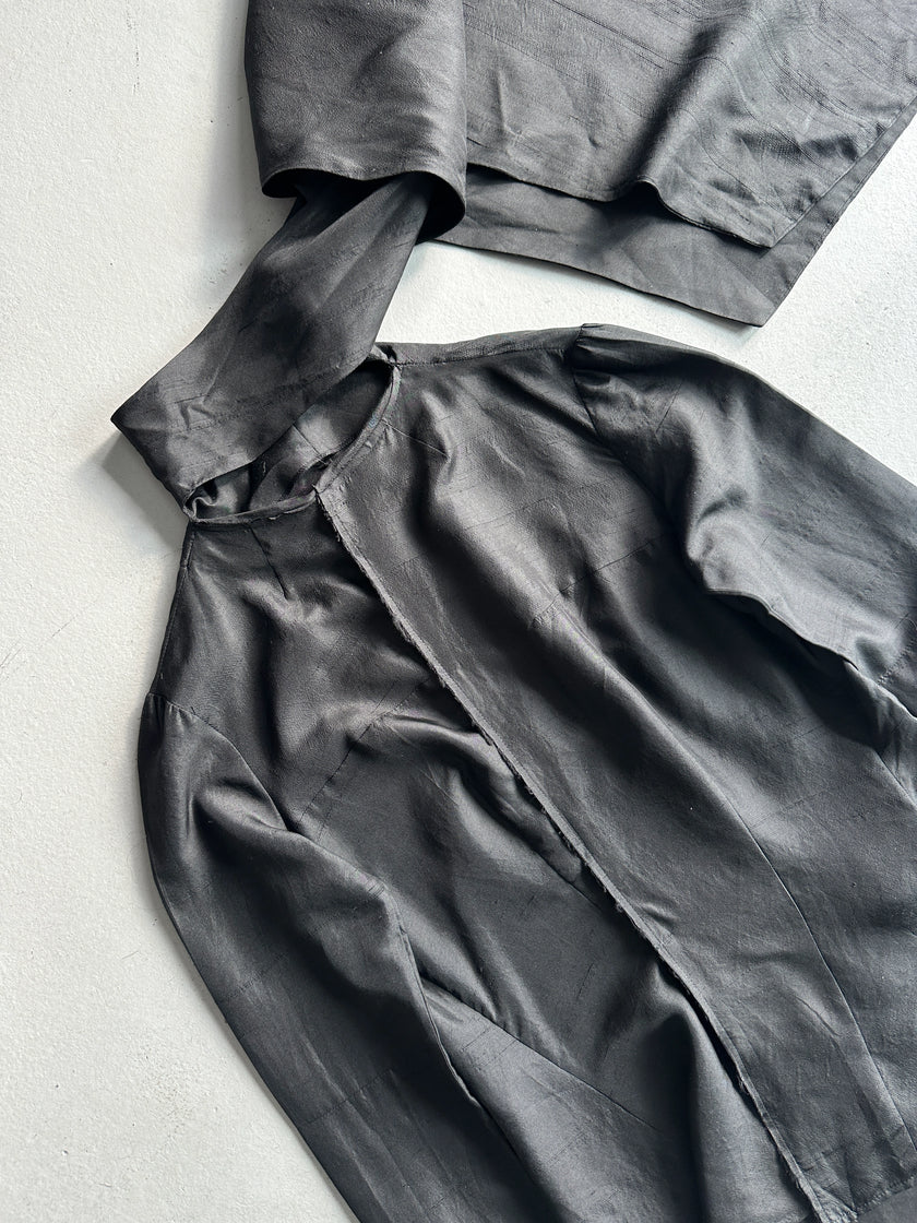 YOHJI YAMAMOTO - S/S 2003 OVERSIZED BOW NECK SILK BLOUSE