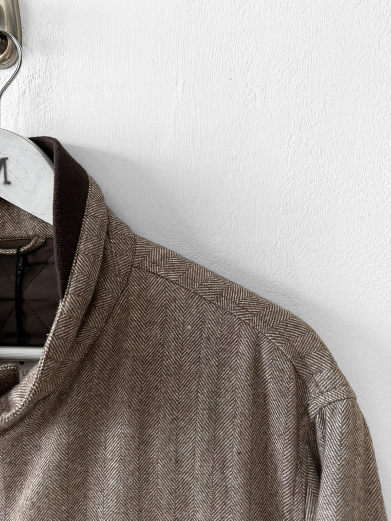 ITALIAN LABEL - 1990s HERRINGBONE BOMBER JACKET