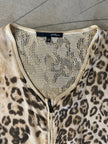 LES COPAINS - 1990s PANELED LEOPARD PRINT CARDIGAN