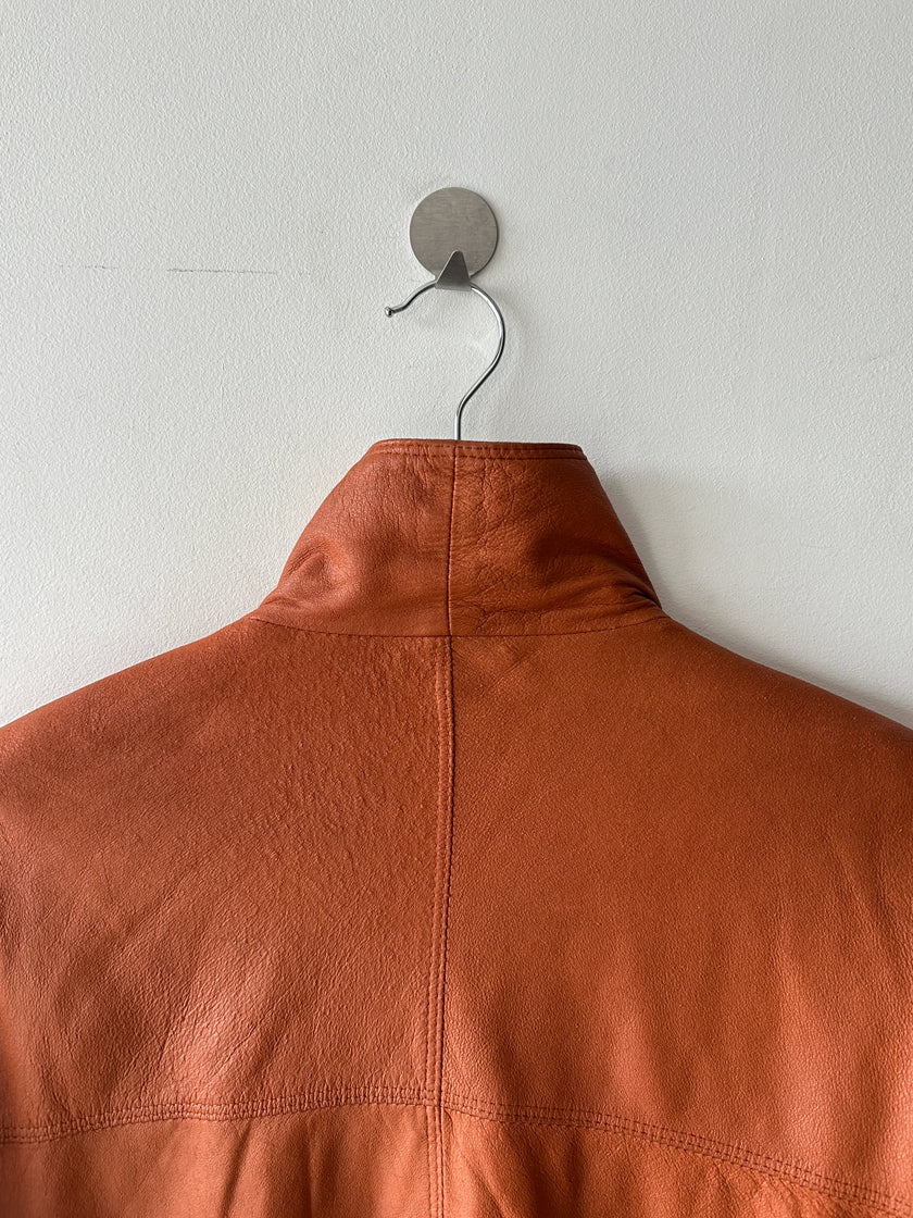 LA MATTA - 1980s SOFT LEATHER JACKET WITH DRAWSTRING HEM