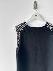 COMME DES GARÇONS - F/W 2024 DECONSTRUCTED CROCHET VEST TOP WITH FAUX LEATHER APPLIQUÉS