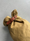 ITALIAN LABEL 1980s CANVAS DUFFLE BAG WITH CONTRASTING LEATHER STRAP