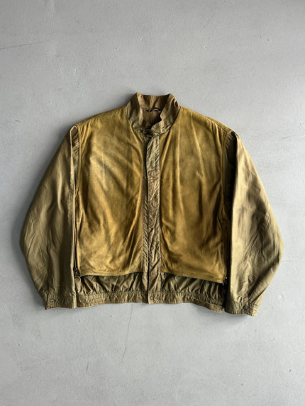 1980s PANELED SUEDE BOMBER JACKET