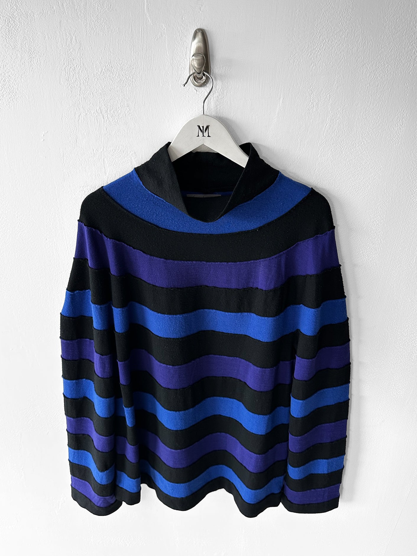 YOHJI YAMAMOTO - early 2000s STRIPED OVERSIZED KNIT JUMPER