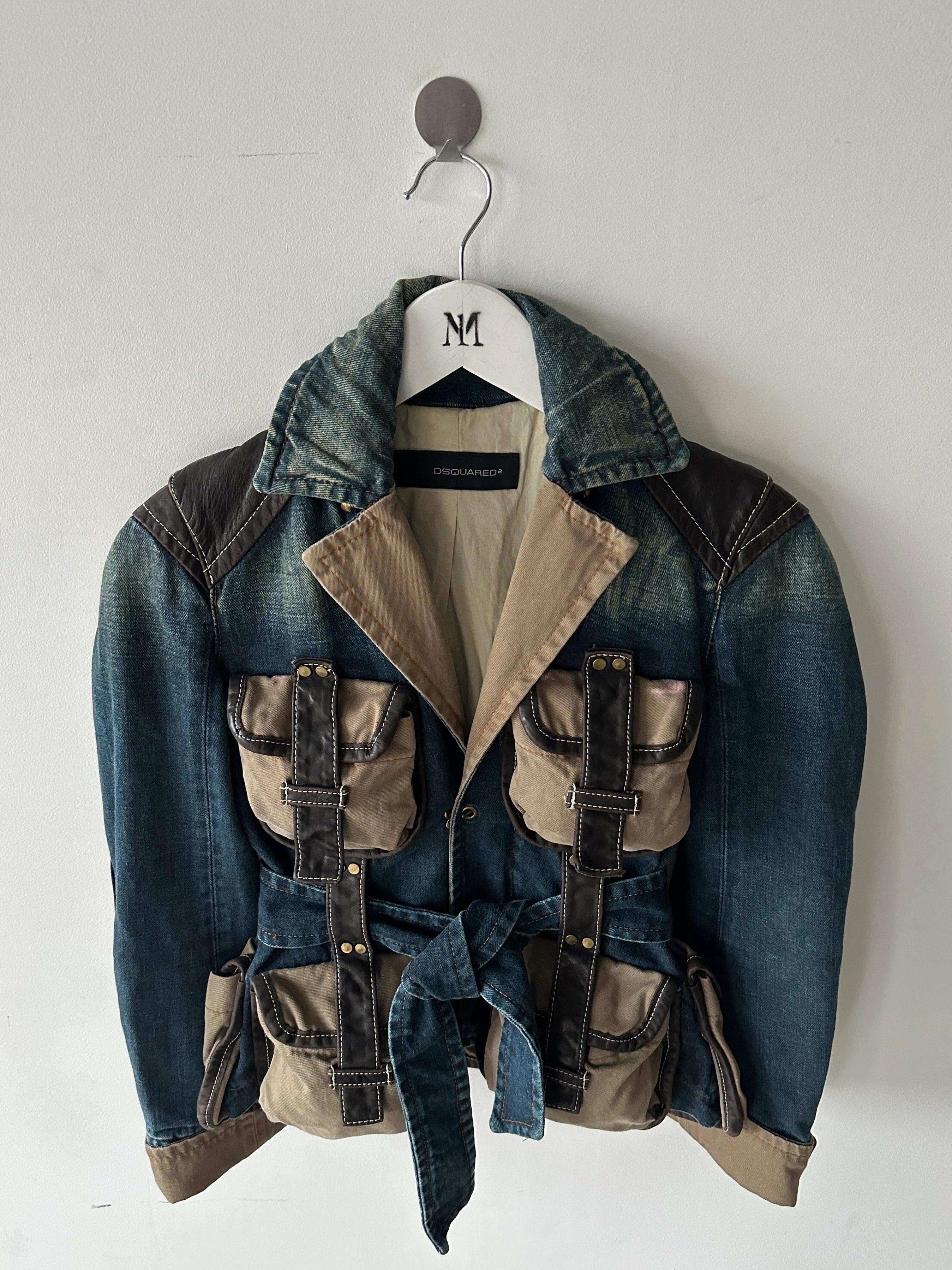 DSQUARED2 - F/W 2004 WRAP AROUND POCKETS FITTED DENIM JACKET
