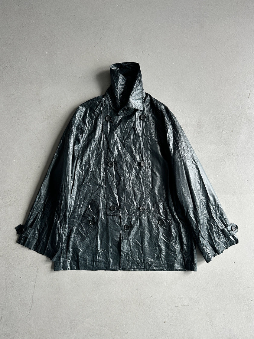 FINAL HOME BY 24 ISSEY MIYAKE - 1990s DOUBLE BREASTED TEMPERATURE CHANGING COLOUR TECHNICAL JACKET