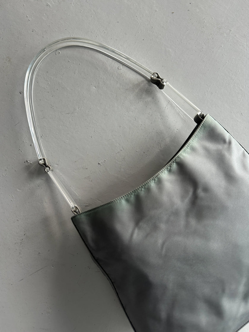 PRADA - S/S 1998 PLEXI HANDLE NYLON SHOULDER BAG