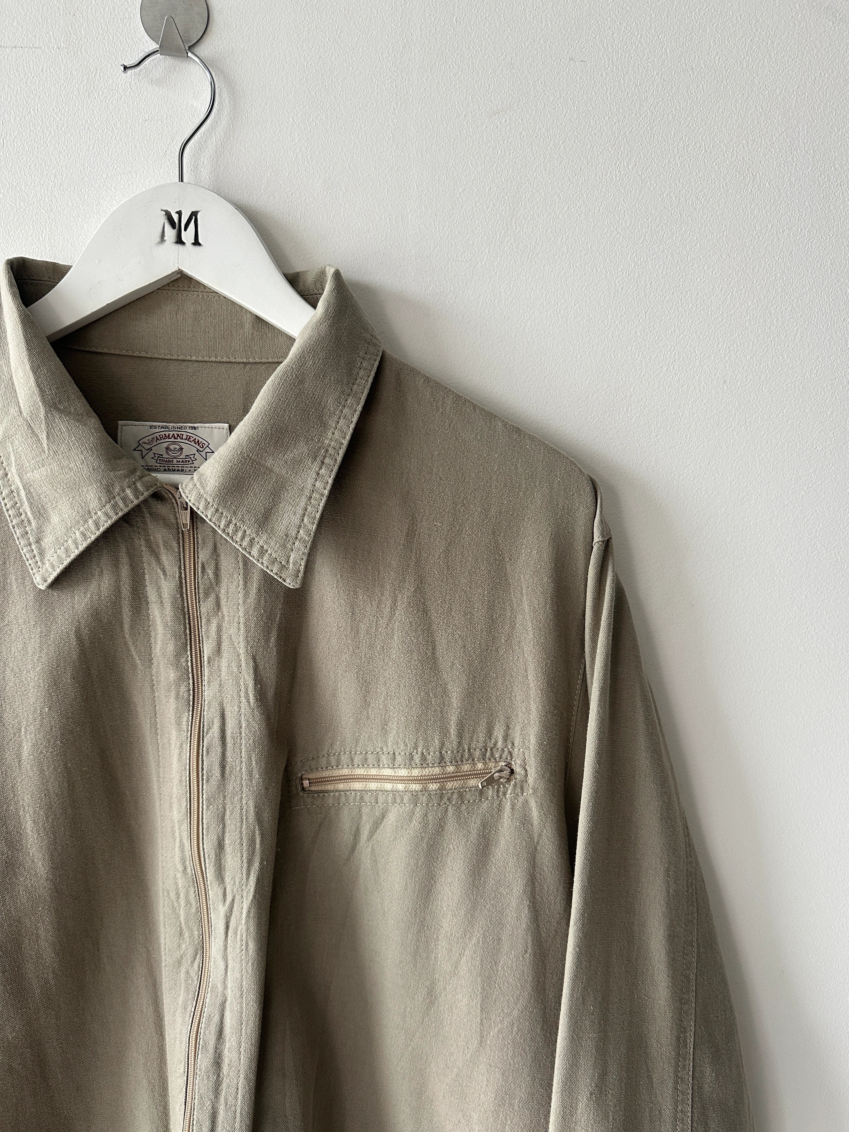 ARMANI JEANS - early 1990s ZIPPED CANAPA SHIRT