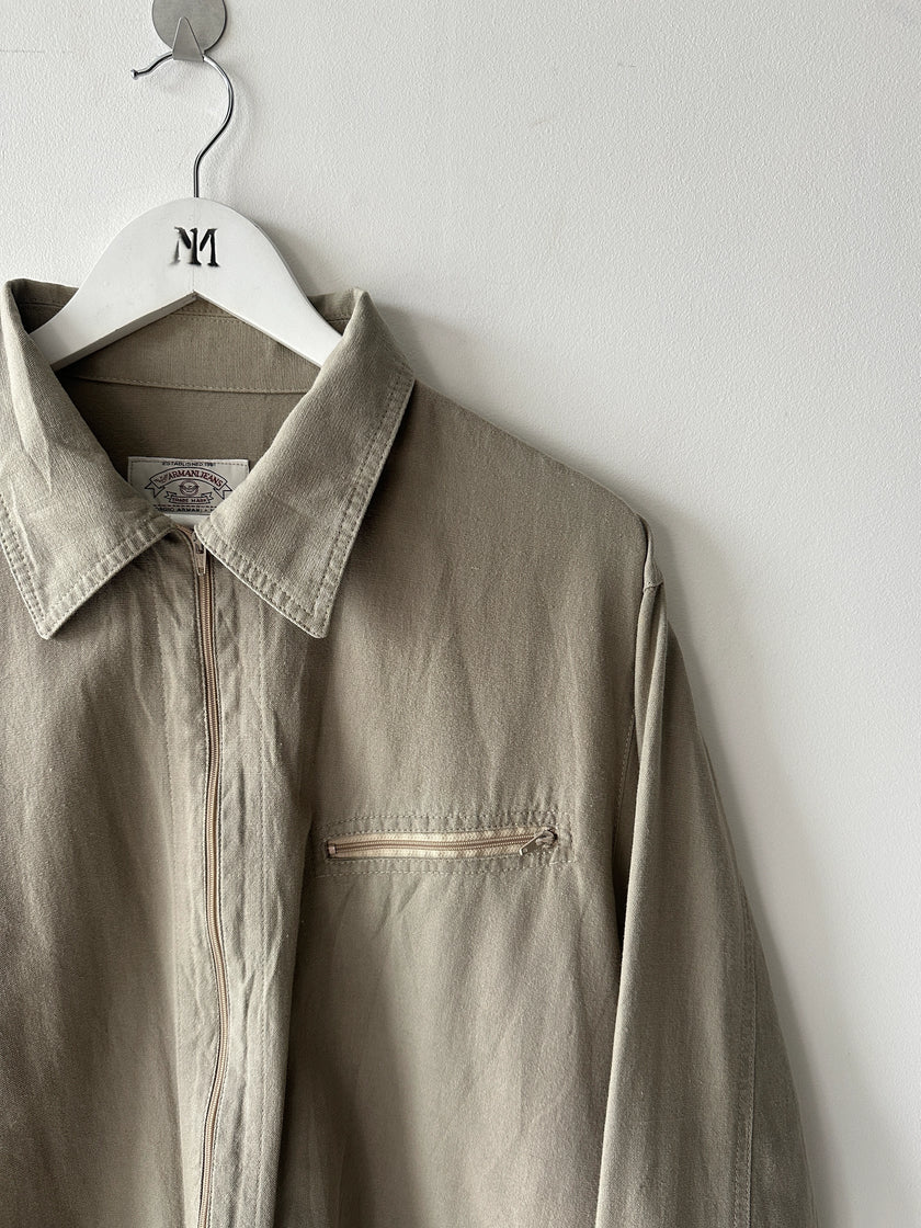 ARMANI JEANS - early 1990s ZIPPED CANAPA SHIRT