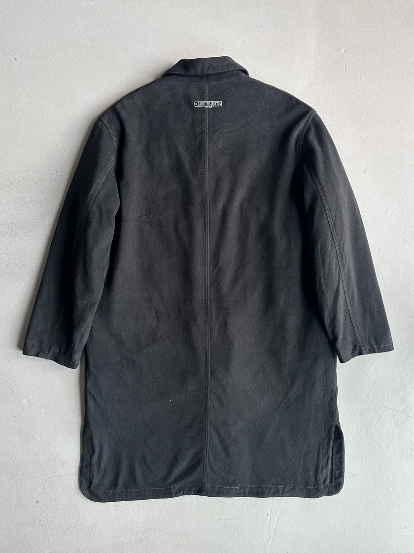 JEAN PAUL GAULTIER JEANS - 1990s LONG COAT WITH CONTRASTING SEAMS