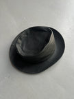 AGNÈS B. - 1990s FAUX LEATHER HAT WITH LONG CHIN STRAP