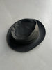 AGNÈS B. - 1990s FAUX LEATHER HAT WITH LONG CHIN STRAP