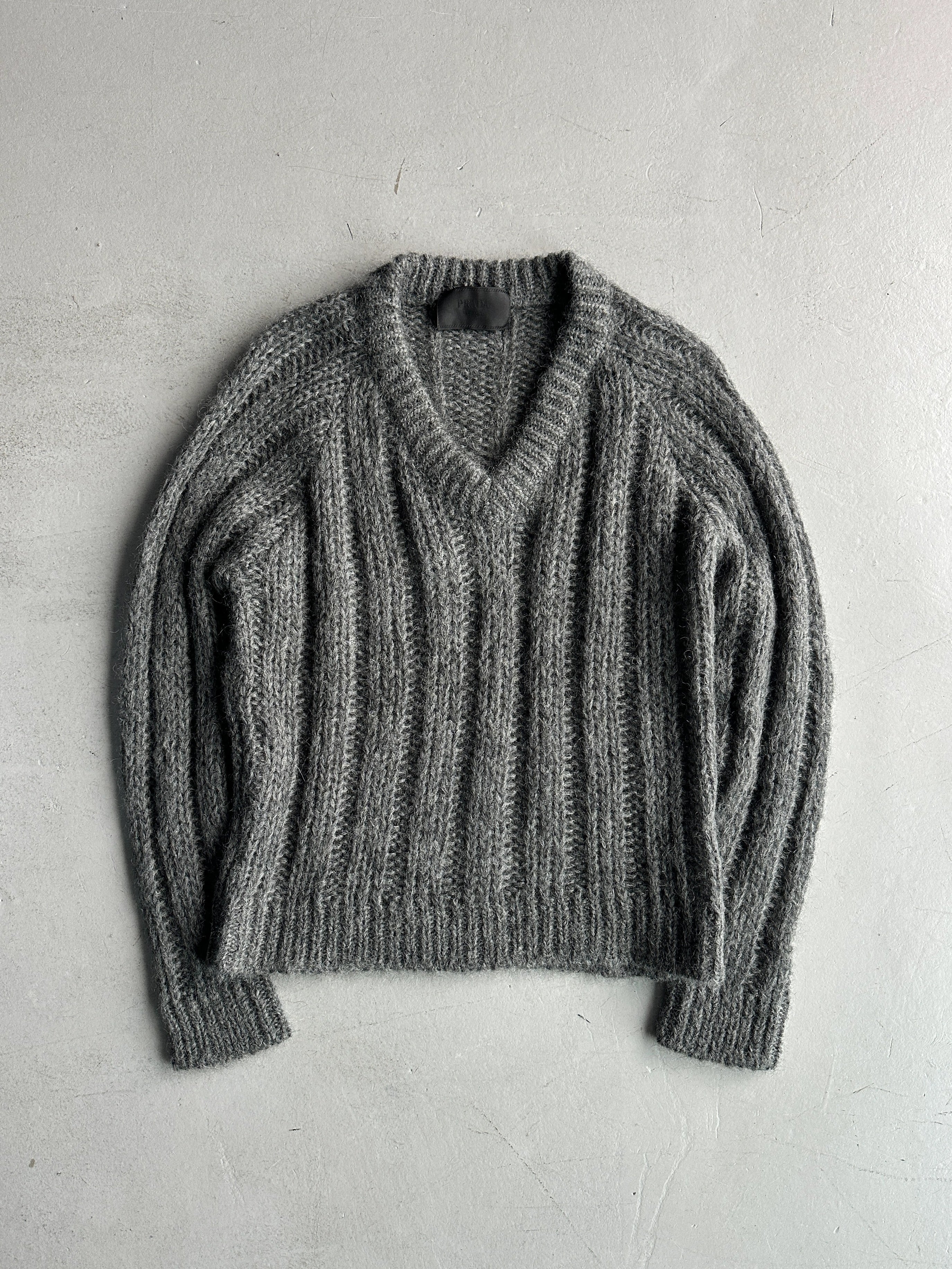 PRADA - A/W 2019 MOHAIR V NECK KNIT JUMPER
