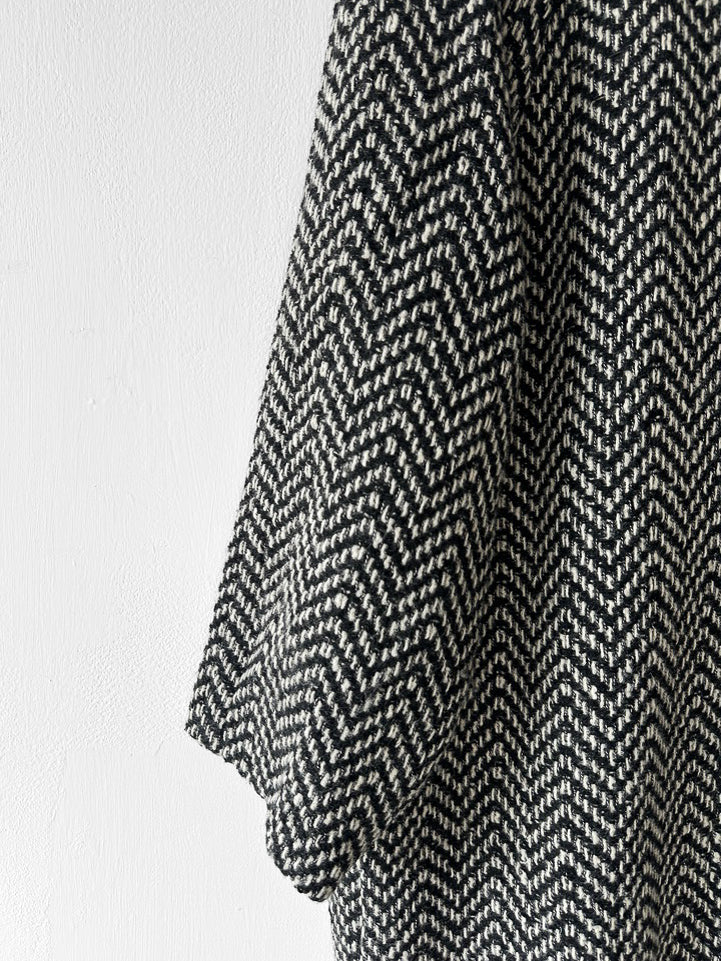 VERSUS VERSACE BY GIANNI VERSACE - early 1990s HERRINGBONE COAT WITH FUR COLLAR