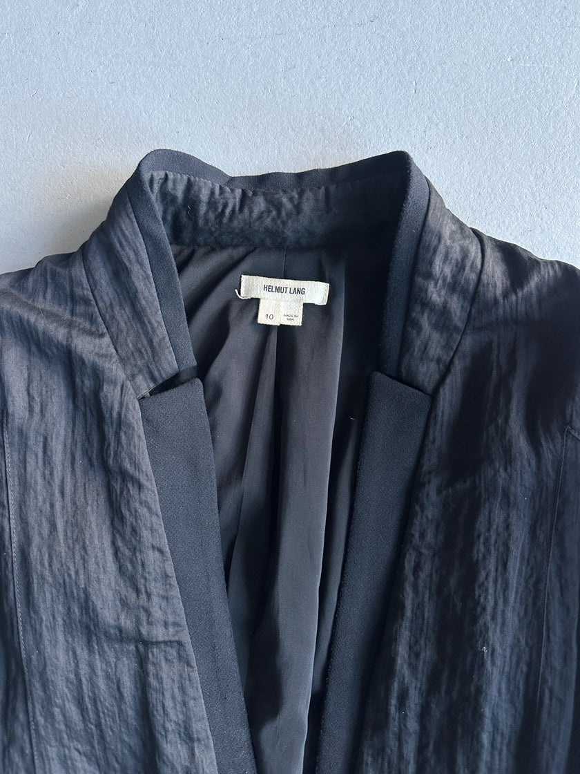 HELMUT LANG - early 2000s COLLARLESS BOXY FIT BLAZER