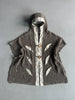 1990s OPEN KNIT HOODED CARDIGAN WITH LINEN DETAILS