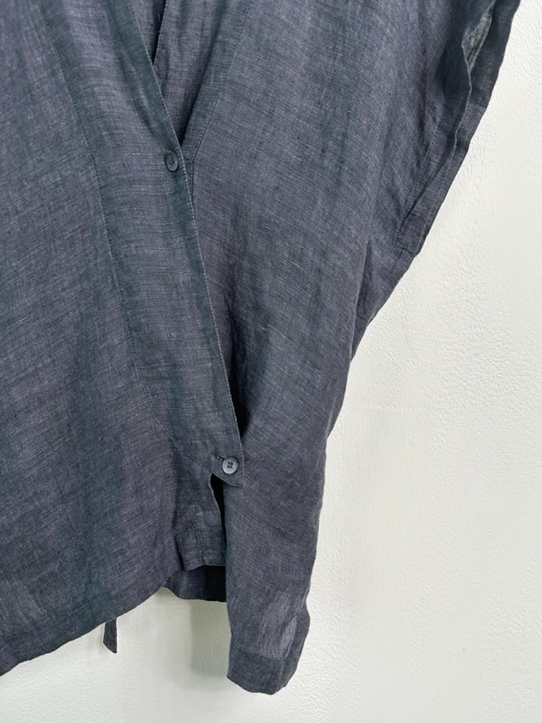 ISSEY MIYAKE - 1980s HEMP WRAP TOP WITH BACK WAIST