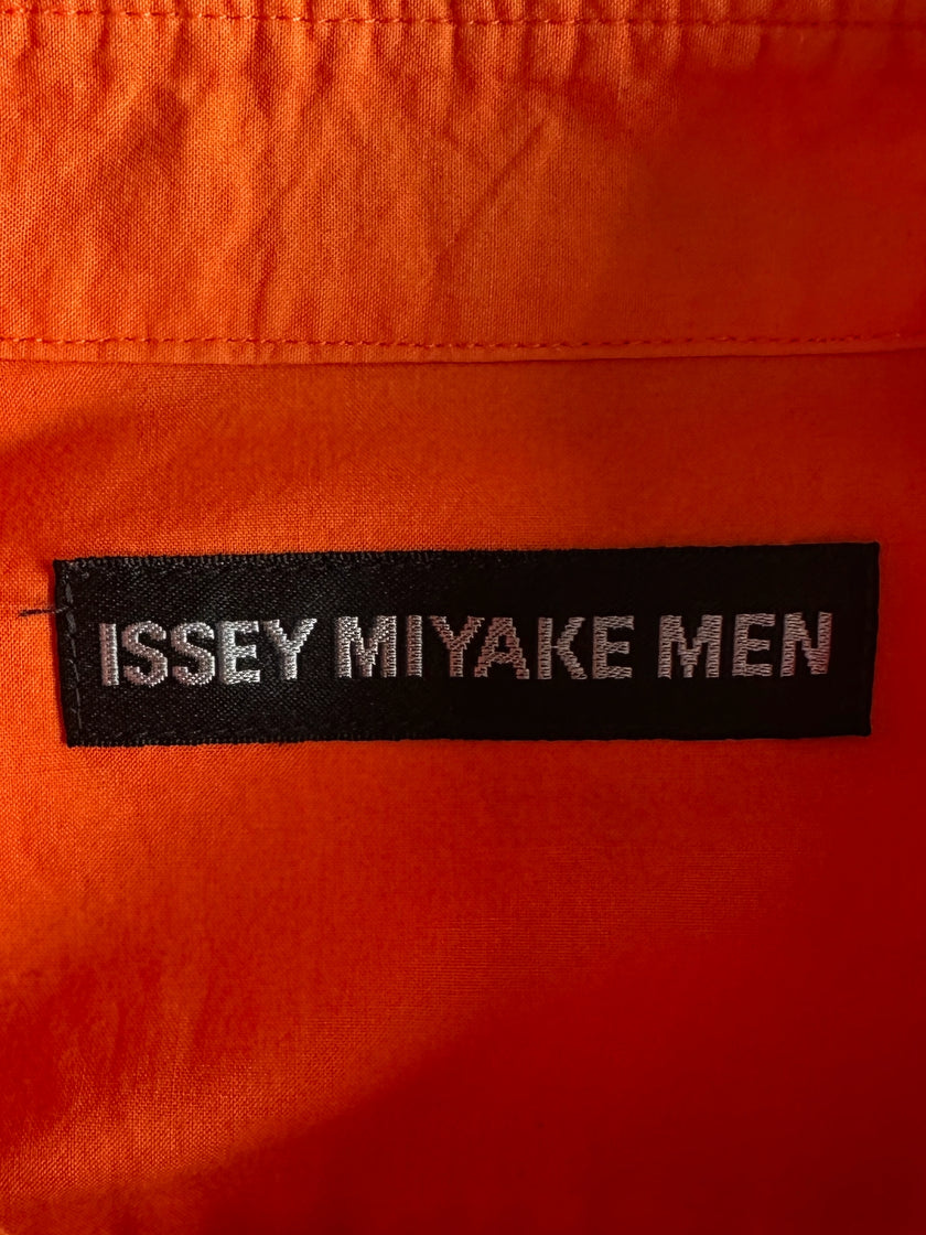 ISSEY MIYAKE MEN - S/S 1994 HALF SLEEVE SHIRT WITH INTRICATE FRONT STITCHING