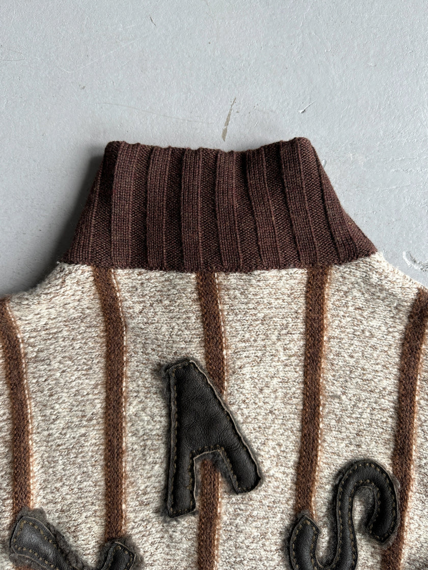 ROBERTO CAVALLI - 2000s OVERSIZED ZIPPED KNIT JUMPER