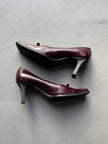 ITALIAN LABEL 1990s SQUARE TOE LEATHER PUMPS