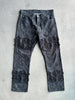 ISSEY MIYAKE MEN - 2011 BLACK JEANS TROUSERS WITH RAW APPLIQUÉS