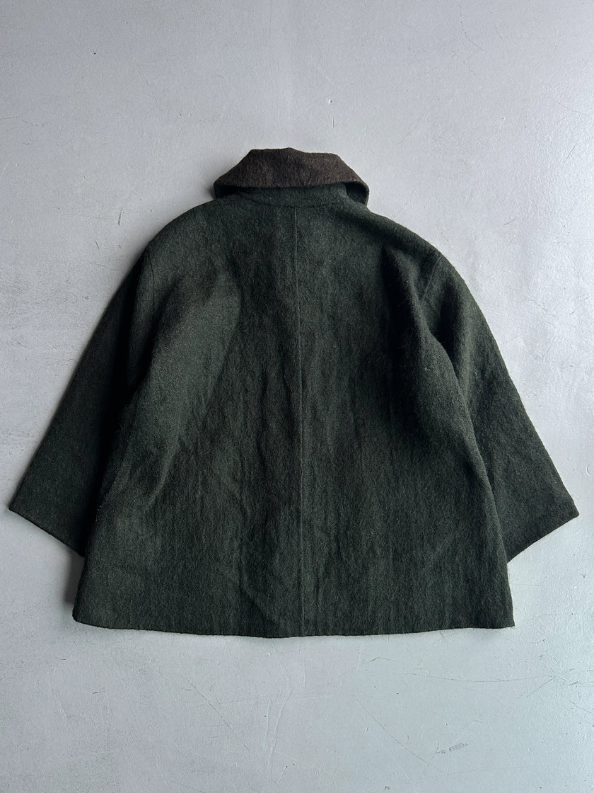ISSEY MIYAKE - F/W 1995 CONTRASTING COLLAR FELTED WOOL JACKET