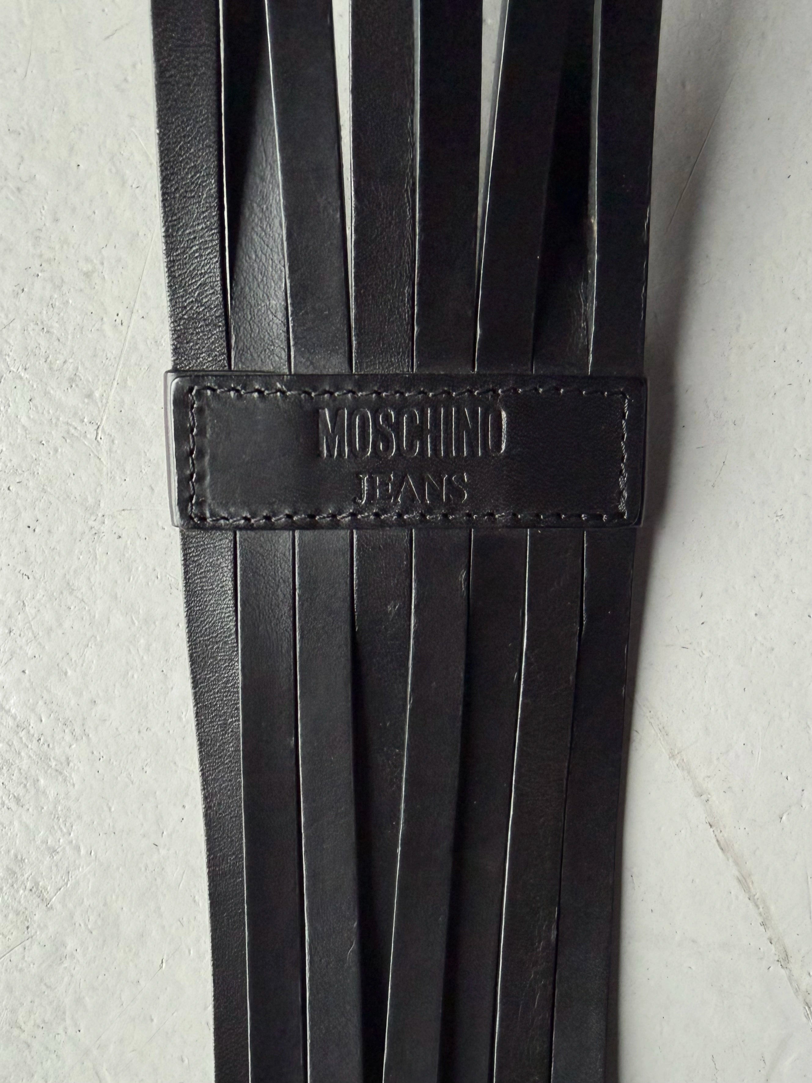 MOSCHINO - 1990s MULTI STRAP LEATHER BELT