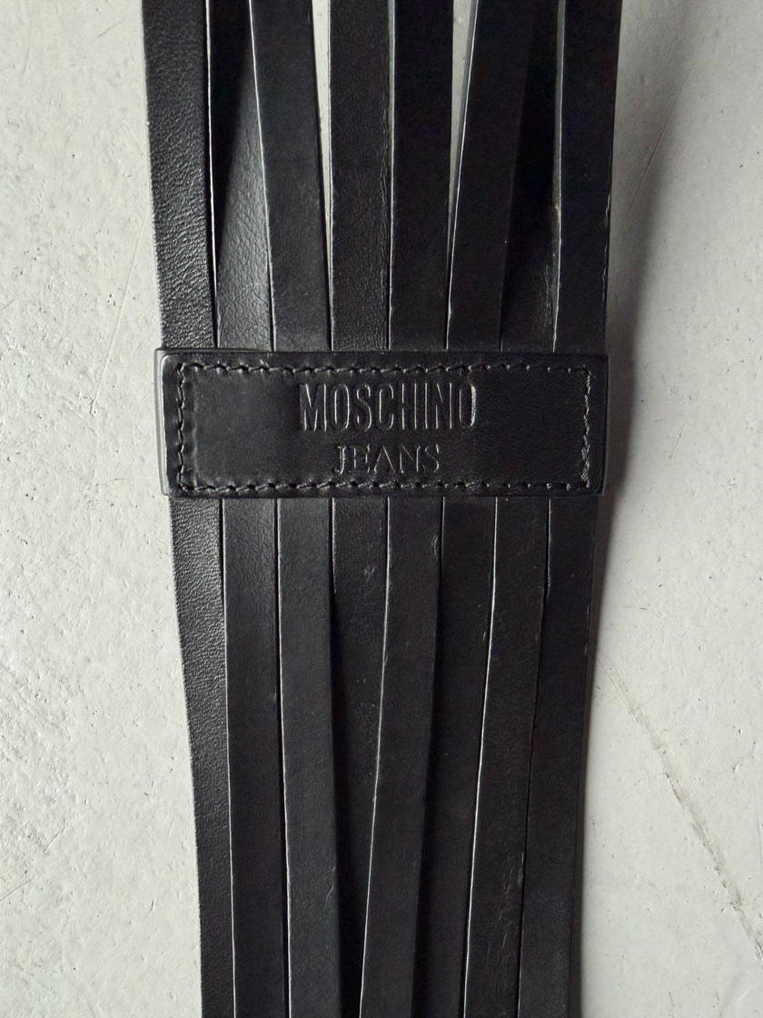 MOSCHINO - 1990s MULTI STRAP LEATHER BELT