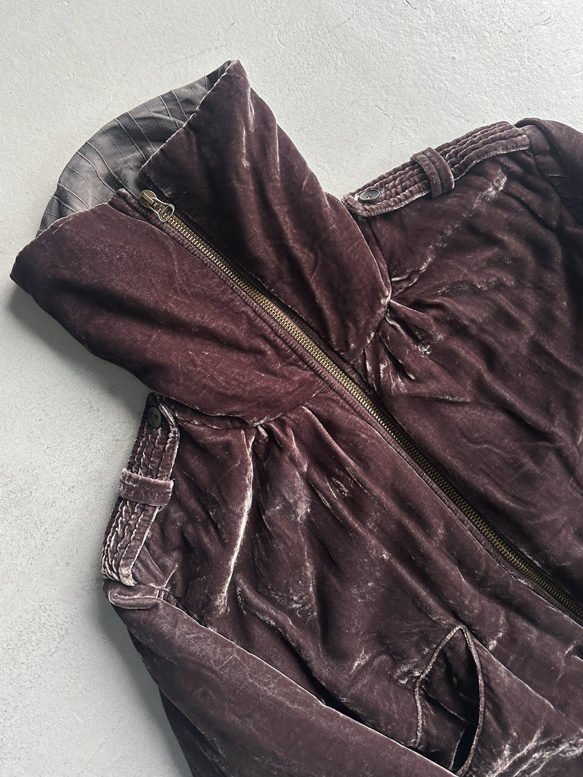 ANTONIO MARRAS - early 2000s VELVET FUNNEL NECK BOMBER JACKET